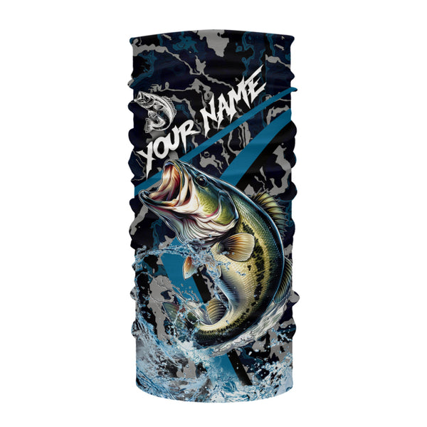 Custom Largemouth Bass Fishing Camo Long Sleeve Fishing Shirts, Personalized Bass Fishing Team Jerseys NQS9677