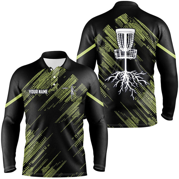 Yellow Black Mens disc golf polo shirts custom disc golf team disc golf jerseys NQS7815