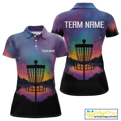 Colorful Disc golf polo shirts for women Custom Disc Golf basket attire for Team NQS10129