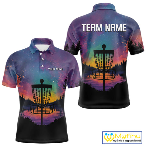 Colorful Disc golf polo shirts for Mens Custom Disc Golf basket attire for Team NQS10129