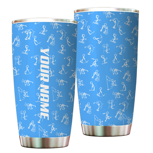 Multicolor Funny golf pattern Custom name Golf Stainless Steel Tumbler Cup - personalized golf gifts NQS9879