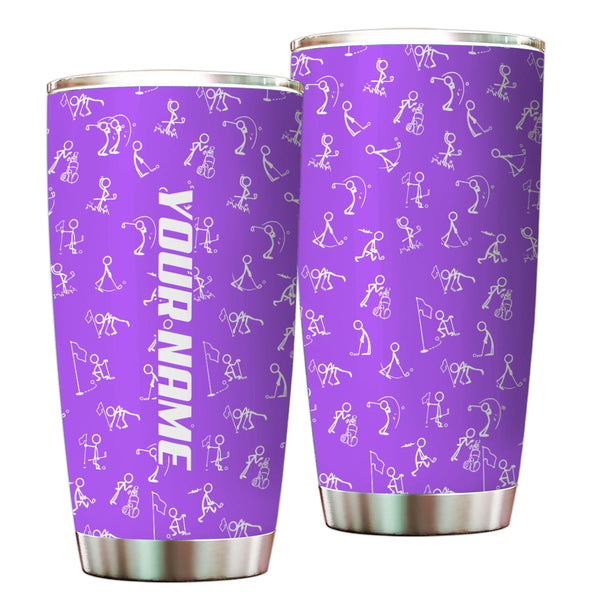 Multicolor Funny golf pattern Custom name Golf Stainless Steel Tumbler Cup - personalized golf gifts NQS9879