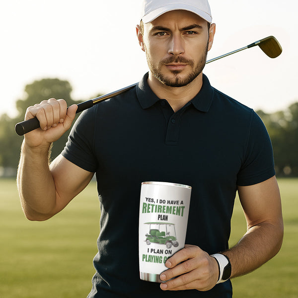 1PC Funny Skull Golf Custom Name Tumbler Cup Yes I do have a retirement plan I plan on playing golf NQS9892