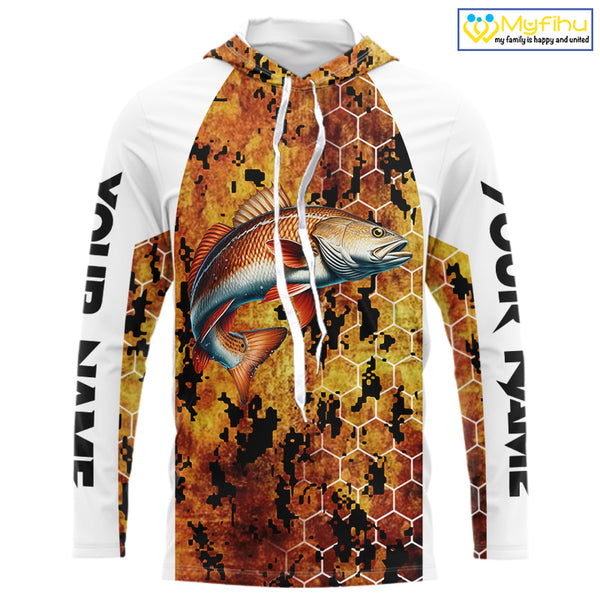 Redfish Fishing Scales Camo custom performance long sleeve Redfish fishing shirts NQS10005