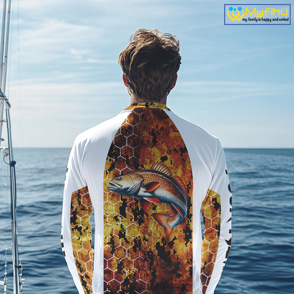 Redfish Fishing Scales Camo custom performance long sleeve Redfish fishing shirts NQS10005