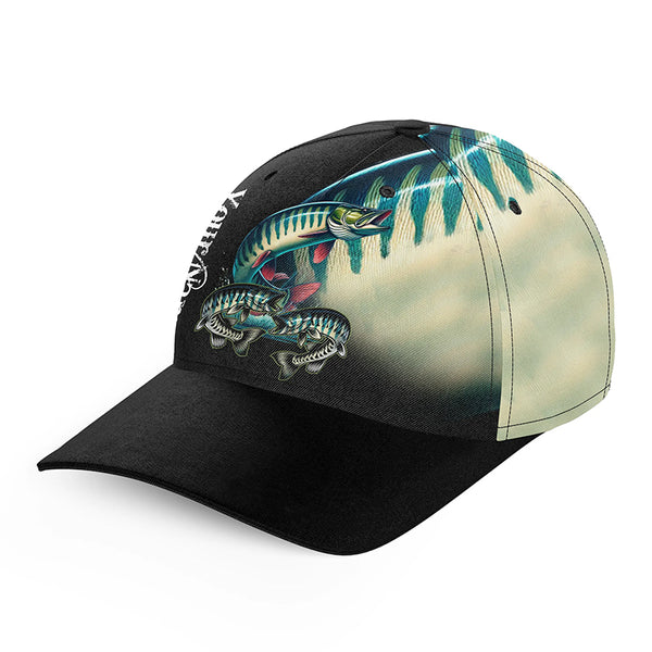 Musky fishing green scale Custom fishing hat Unisex Fishing Baseball Angler hat cap NQS9762