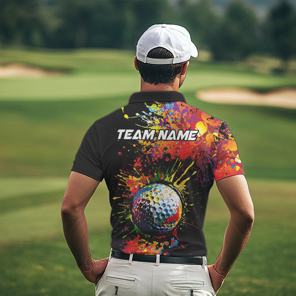 Colorful Golf ball jersey Golf Polo Shirts For Men Custom Team Name golf uniform for men NQS9771