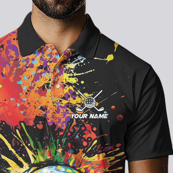 Colorful Golf ball jersey Golf Polo Shirts For Men Custom Team Name golf uniform for men NQS9771