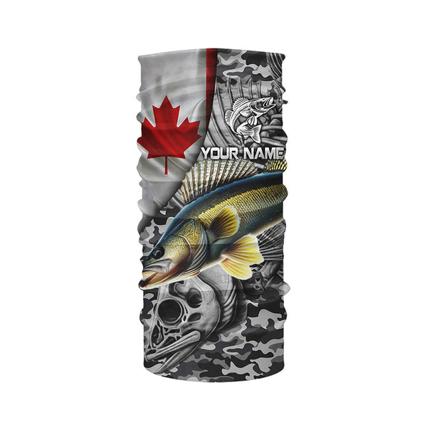Canadian Flag Walleye Ice Fishing camo Custom long sleeve performance Walleye Fishing shirt jerseys NQS6706