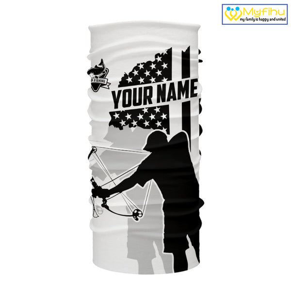 Carp hunter bowfishing black & white American flag Custom UV sun protection Long sleeve Fishing Shirt NQS9817