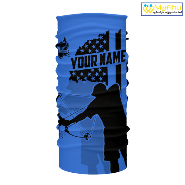 Carp hunter bowfishing black and blue American flag Custom UV sun protection Long sleeve Fishing Shirt NQS9818