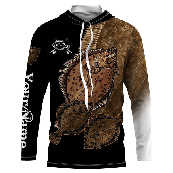 Flounder Fishing Customize Name UV protection long sleeves fishing shirts, gifts for fishing lover NQS2449