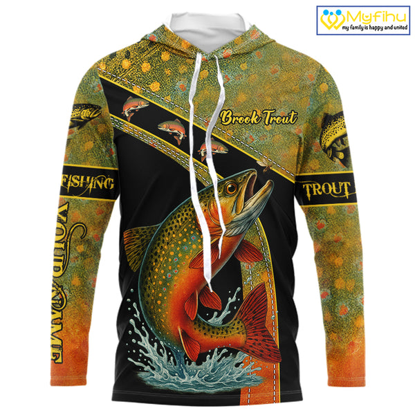 Brook Trout fishing scales UV protection Custom long sleeve fishing shirts, Trout fishing jerseys NQS10218