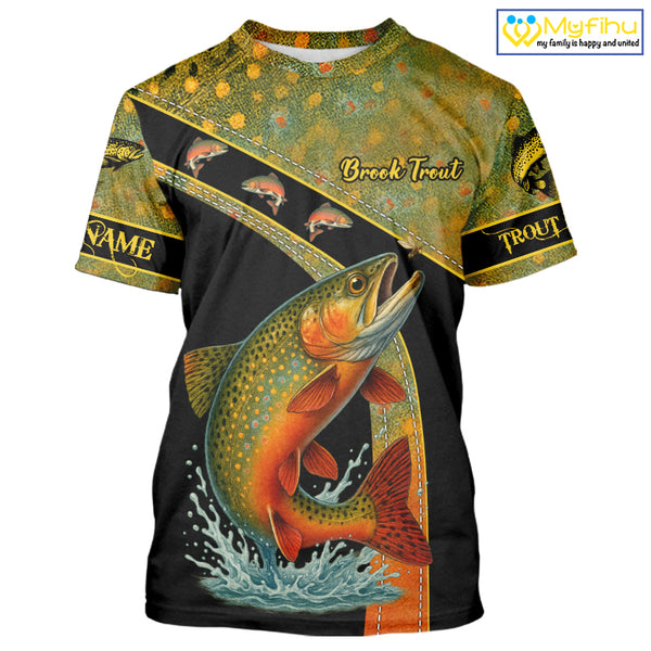 Brook Trout fishing scales UV protection Custom long sleeve fishing shirts, Trout fishing jerseys NQS10218