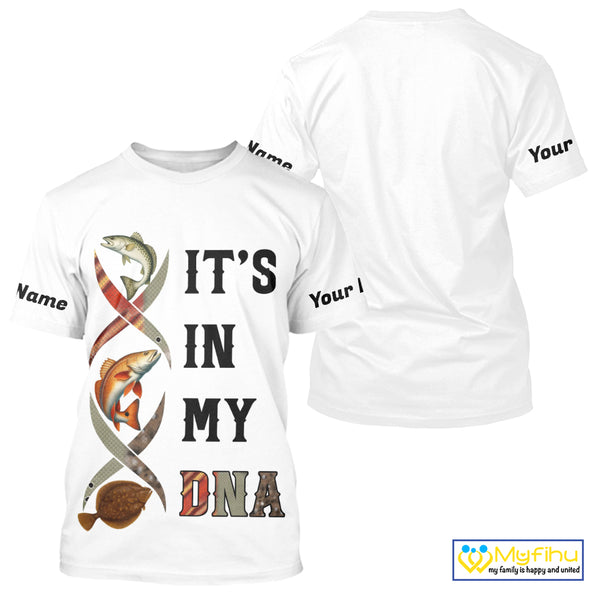 Redfish, Trout, Flounder fishing scales It's in my DNA Custom TX Slam UV Protection fishing shirts NQS10392