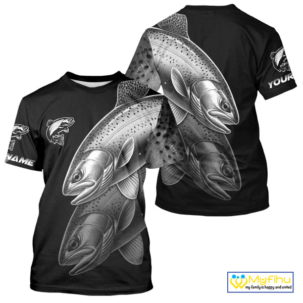 Rainbow Trout performance Fishing Shirts Custom Trout Fishing Long Sleeve Tournament Fishing Shirts NQS10114
