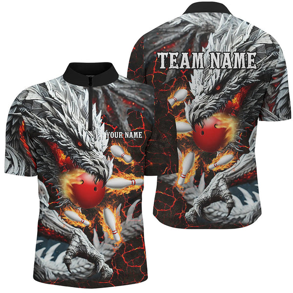 Red Magma Custom Dragon Flame Bowling Team Shirts Men Bowling League Jerseys Bowler Outfit NQS8252