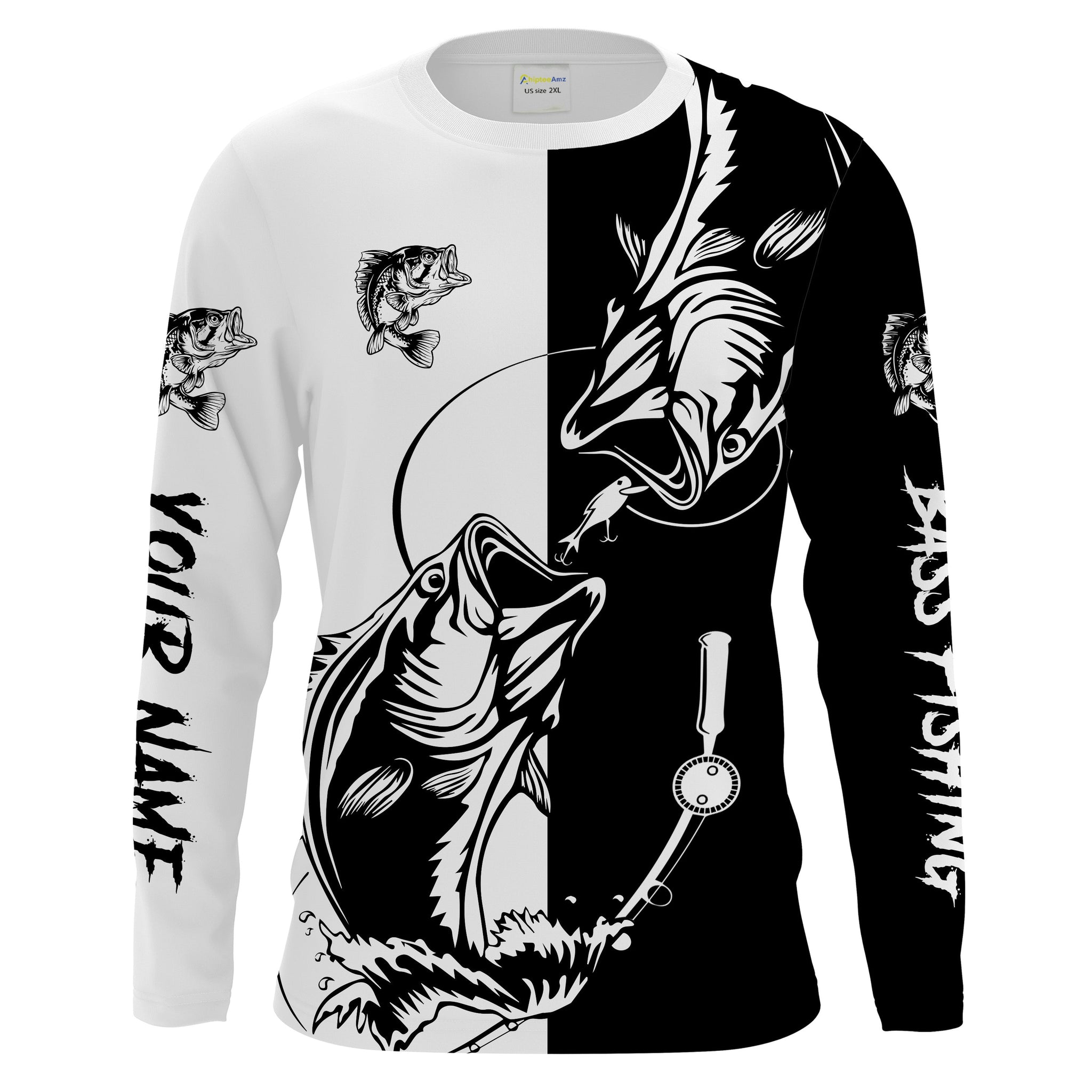 Bass fishing tattoo shirt UV protection Customize name fishing shirts NQS1461
