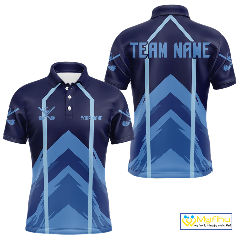 Golf polo shirts For Mens custom team mens golf top, unique golf gifts | Blue NQS10015