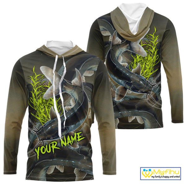 Personalized Catfish Fishing jerseys, Catfish scales long sleeve fishing shirts uv protection NQS10332