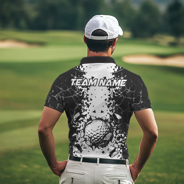 Black and White broken Golf ball Polo shirt for men Custom Team golf uniform mens golf tops NQS9787
