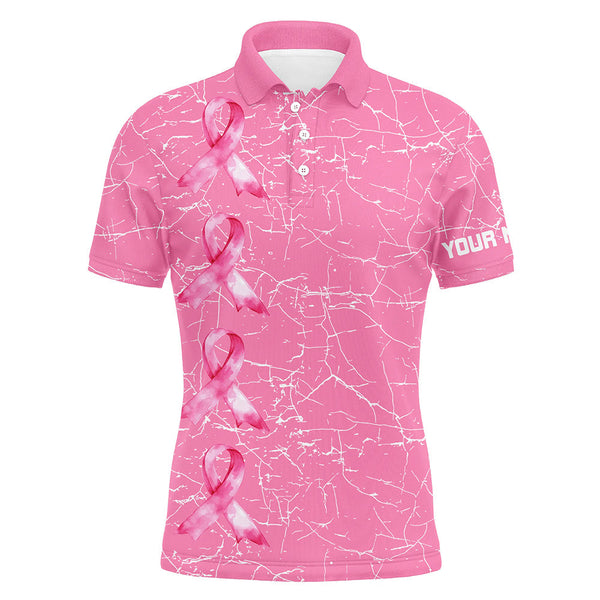 Breast Cancer Awareness golf shirts custom Mens golf polos shirts, pink ribbon golf shirts NQS7711