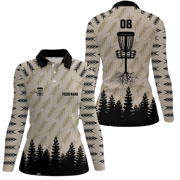 Womens disc golf polo shirt custom name and number disc golf basket camo Woods lady disc golf jerseys NQS6049