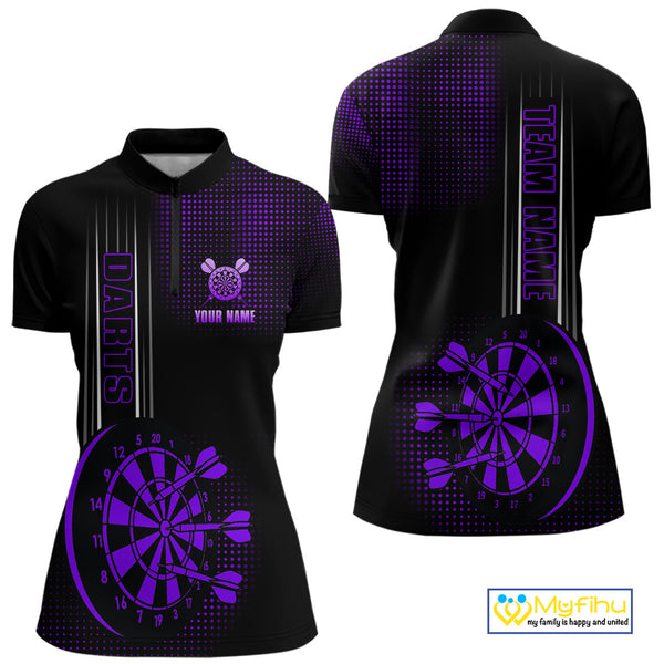 Personalized Black and Purple Darts Shirt For Women Custom Dart Outfit Team Jerseys NQS10594