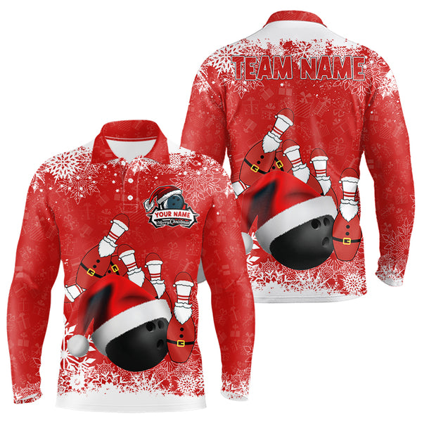 Mens polo bowling shirts Custom Christmas snowflake bowling ball Bowling Team league Jersey NQS6806