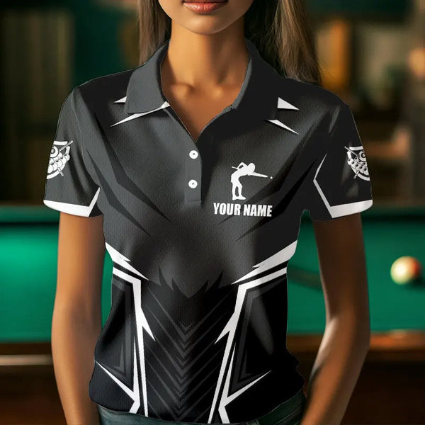 Billiard Jerseys For Women Custom Polo & Quarter-Zip Billiard Team Shirts, 8 Ball Pool Shirt |White TDM3533