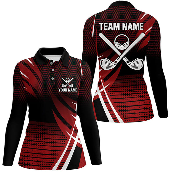 Womens golf polo shirts custom cool golf shirts, golfing gifts for team | Red NQS7157