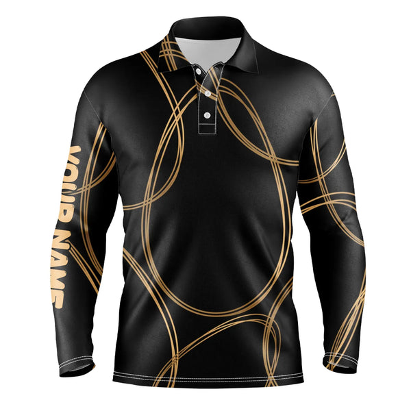 Black gold egg pattern golf shirt custom Mens golf polo shirts, Easter's day golfing gifts NQS4921