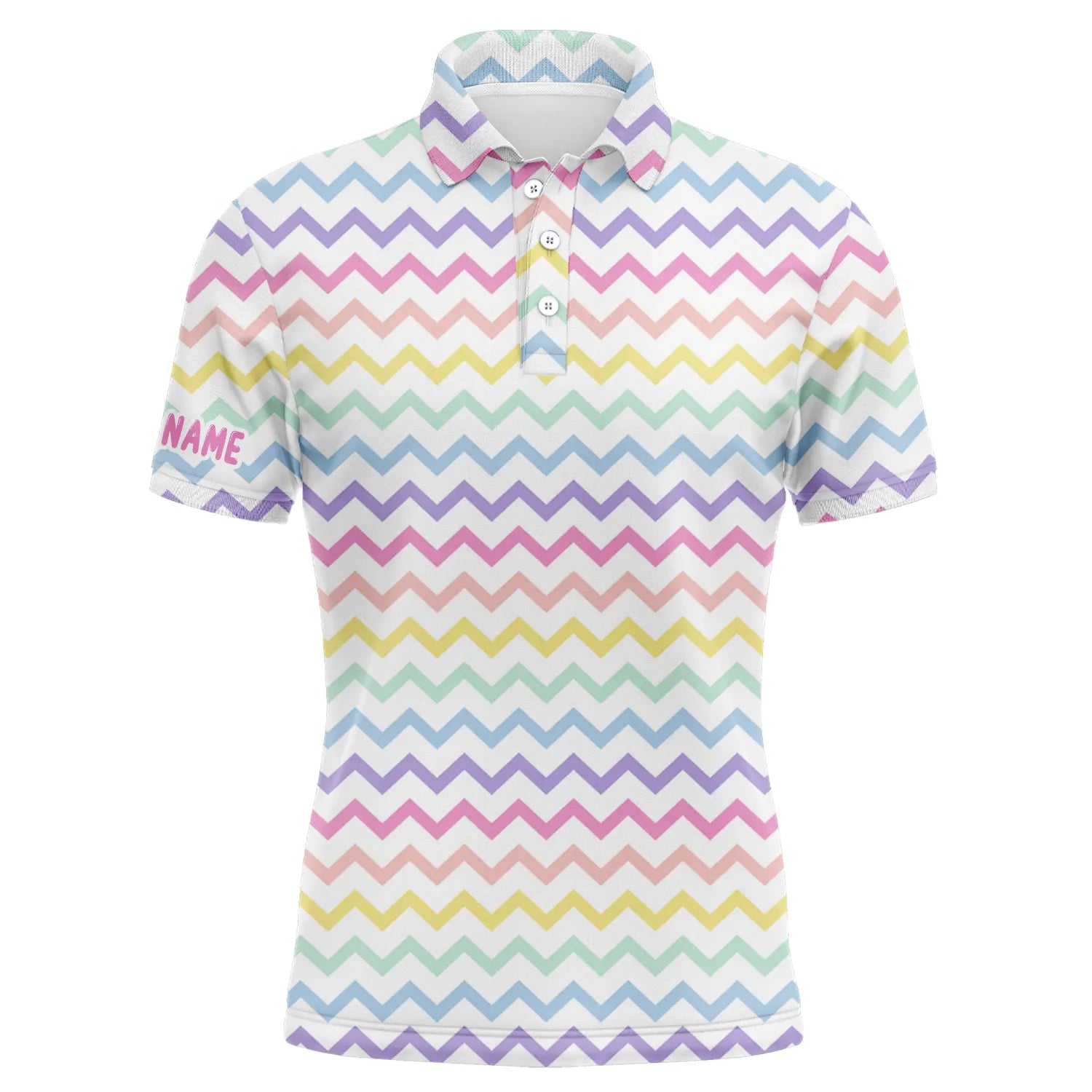 Rainbow Colors pattern golf shirts custom name Mens golf polo shirts, mens golf polo tops NQS4924