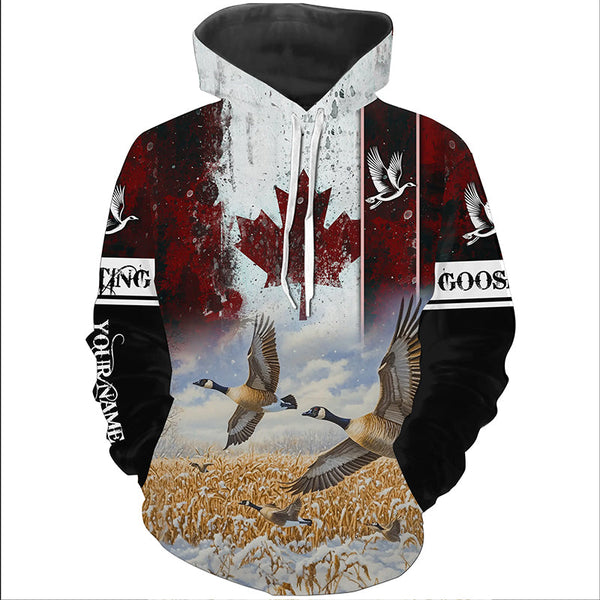 Canada flag Goose hunting Customize 3D All Over Printed Shirts Personalized Waterfowl Hunting gifts NQS851