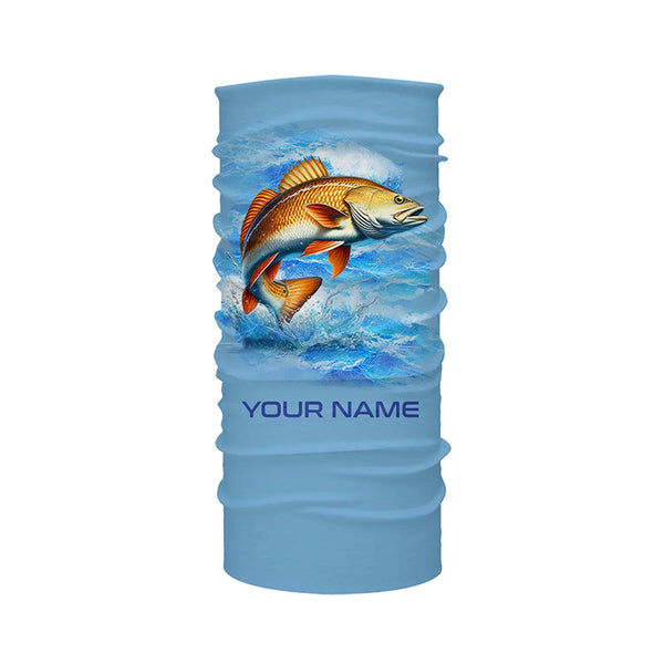 Redfish puppy drum Fishing Custom Long Sleeve Performance Fishing shirts Eat Drink Fish Repeat | Blue NQS6612