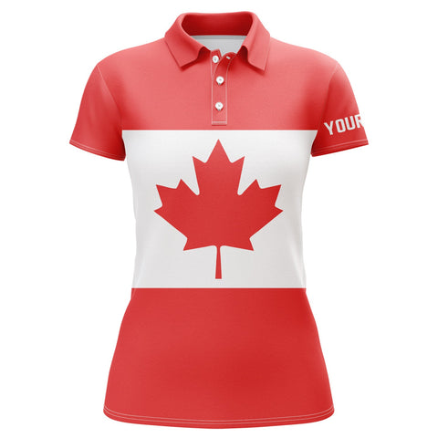 Womens golf polo shirts Canadian flag patriotic personalized Canada ladies golf top NQS5749
