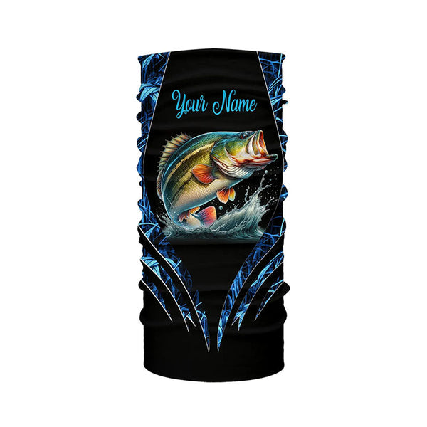 Largemouth bass fishing blue camo custom 3D All Over Printed Fishing Shirts, Bass fishing apparel NQS7898