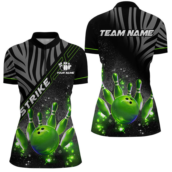 Personalized Black Camo Bowling Green Glitter custom womens bowling shirts, girls bowling outfit NQS8342