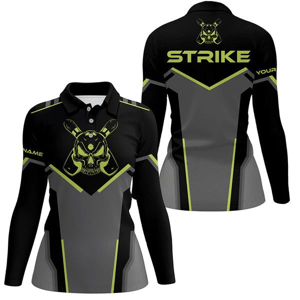 Retro Bowling polo shirts for women custom Bowling Team League Jersey Strike Bowling Shirts NQS6245