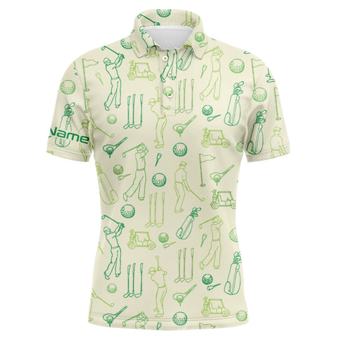 Mens golf polo shirts custom funny mens golfer pattern mens green golf polo golfing gifts NQS5081
