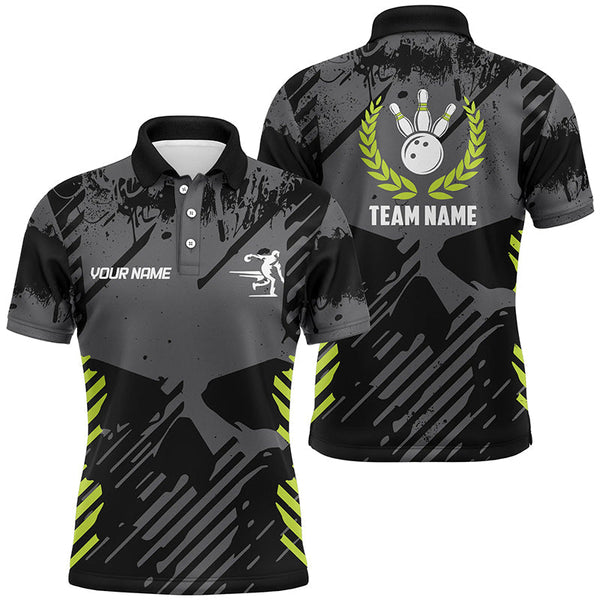 Black Skull bowling shirt for men custom bowling polo shirt bowling team skull league jerseys NQS6789