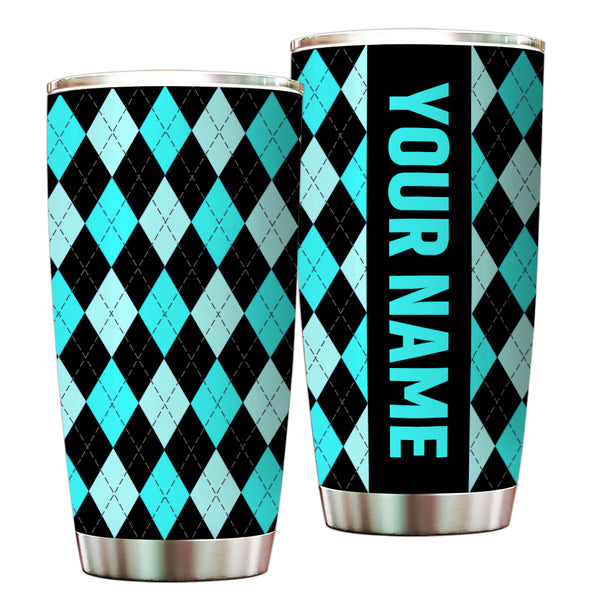 Multicolor argyle pattern Custom name Golf Stainless Steel Tumbler Cup - personalized golf gifts NQS9866