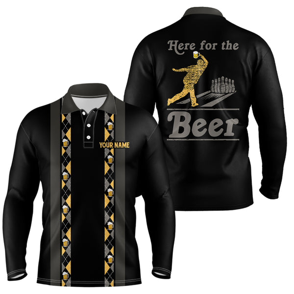 Personalized Black Retro Bowling shirts For Men custom Here for the beer bowling team jerseys NQS9409
