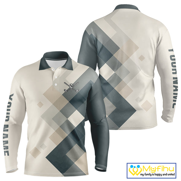 Vintage Pastel Argyle Pattern Golf Polo Shirt For Men Custom retro mens golf outfit NQS10232