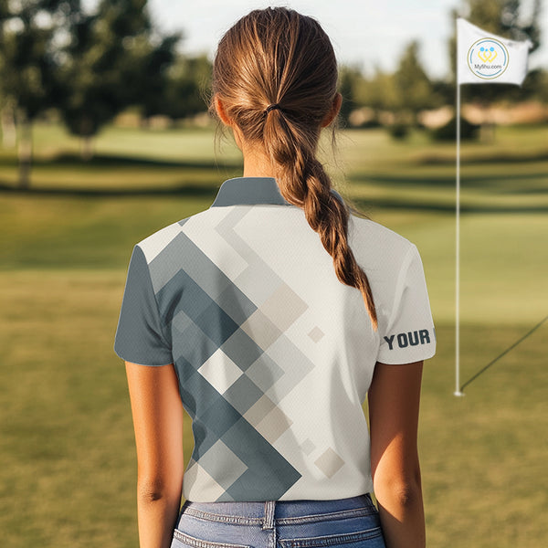 Vintage Pastel Argyle Pattern Golf Polo Shirt For Women Custom retro ladies golf outfit NQS10232