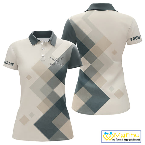 Vintage Pastel Argyle Pattern Golf Polo Shirt For Women Custom retro ladies golf outfit NQS10232