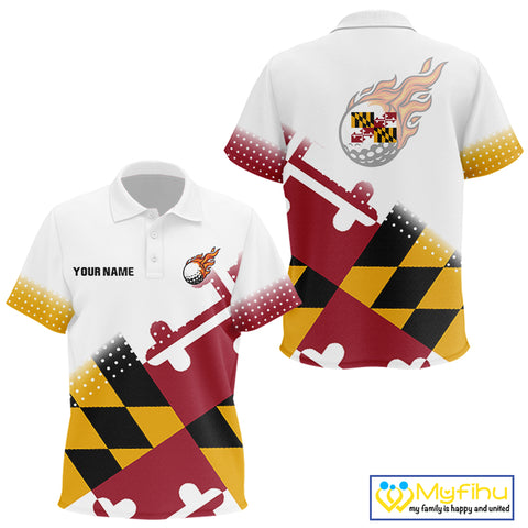 Maryland Flag Kid golf polo shirt Custom patriotic golf outfit for children NQS10105