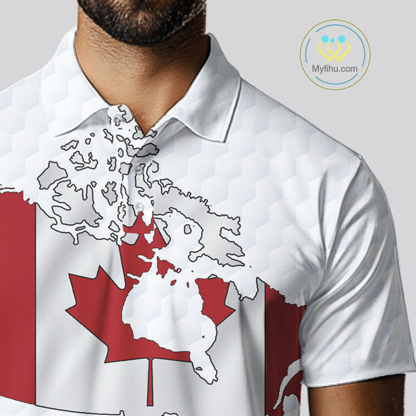 Personalized vintage Canadian Flag Men golf polo shirt Custom Patriotic Golf outfit For men NQS10182