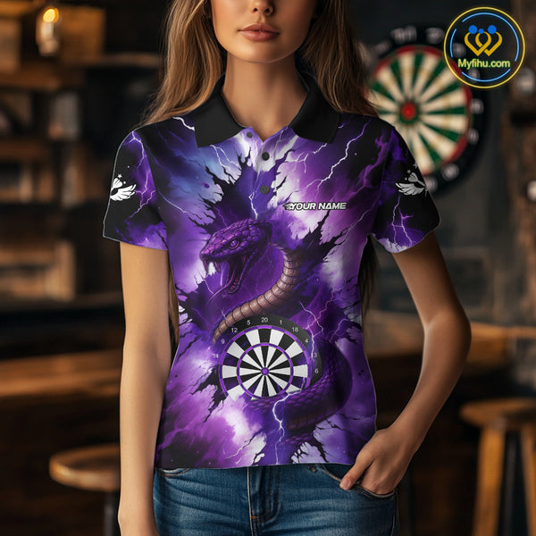 Purple Thunder Lightning Custom Cobra Snake Women Dart Shirts Best Dart Jerseys Dart Team Shirts NQS10693