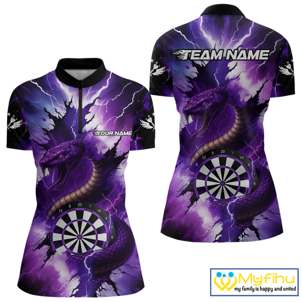 Purple Thunder Lightning Custom Cobra Snake Women Dart Shirts Best Dart Jerseys Dart Team Shirts NQS10693